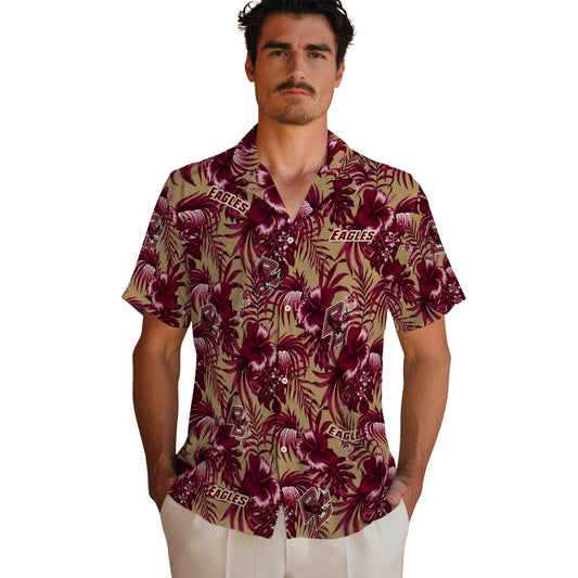 Boston College Eagles Hawaiian Shirt - Hibiscus Exotic | Moonbestprint