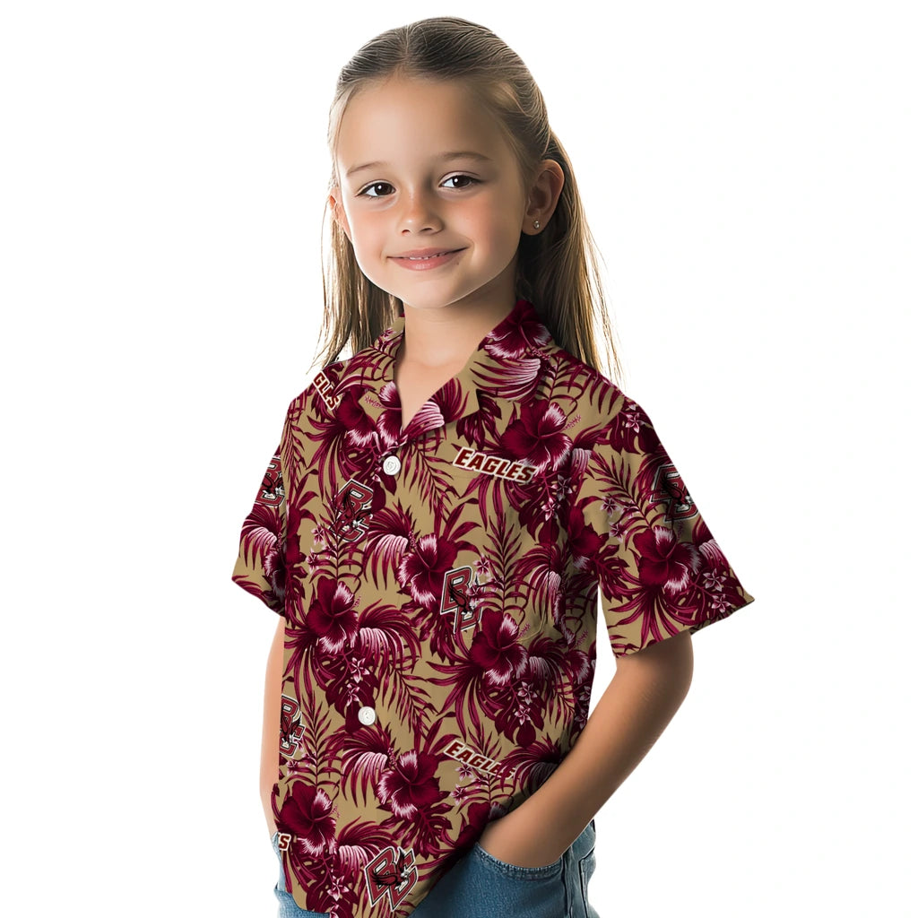 Boston College Eagles Hawaiian Shirt - Hibiscus Exotic | Moonbestprint