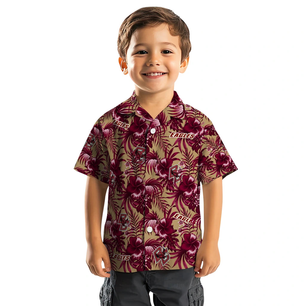 Boston College Eagles Hawaiian Shirt - Hibiscus Exotic | Moonbestprint
