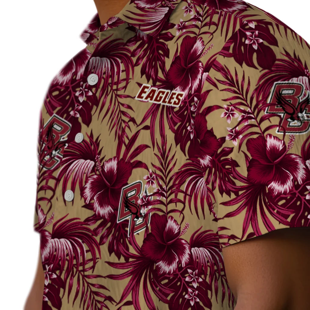Boston College Eagles Hawaiian Shirt - Hibiscus Exotic | Moonbestprint