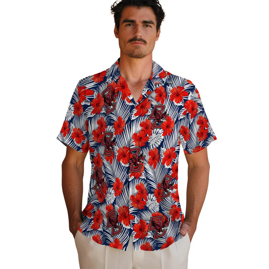 Boston College Eagles Hawaiian Shirt - Hibiscus Fiesta | Moonbestprint