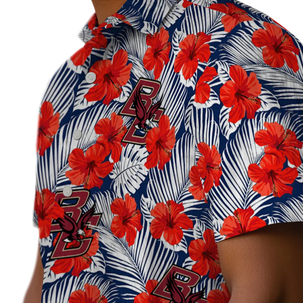 Boston College Eagles Hawaiian Shirt - Hibiscus Fiesta | Moonbestprint
