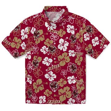 Boston College Eagles Hawaiian Shirt - Hibiscus Flower Design | Moonbestprint
