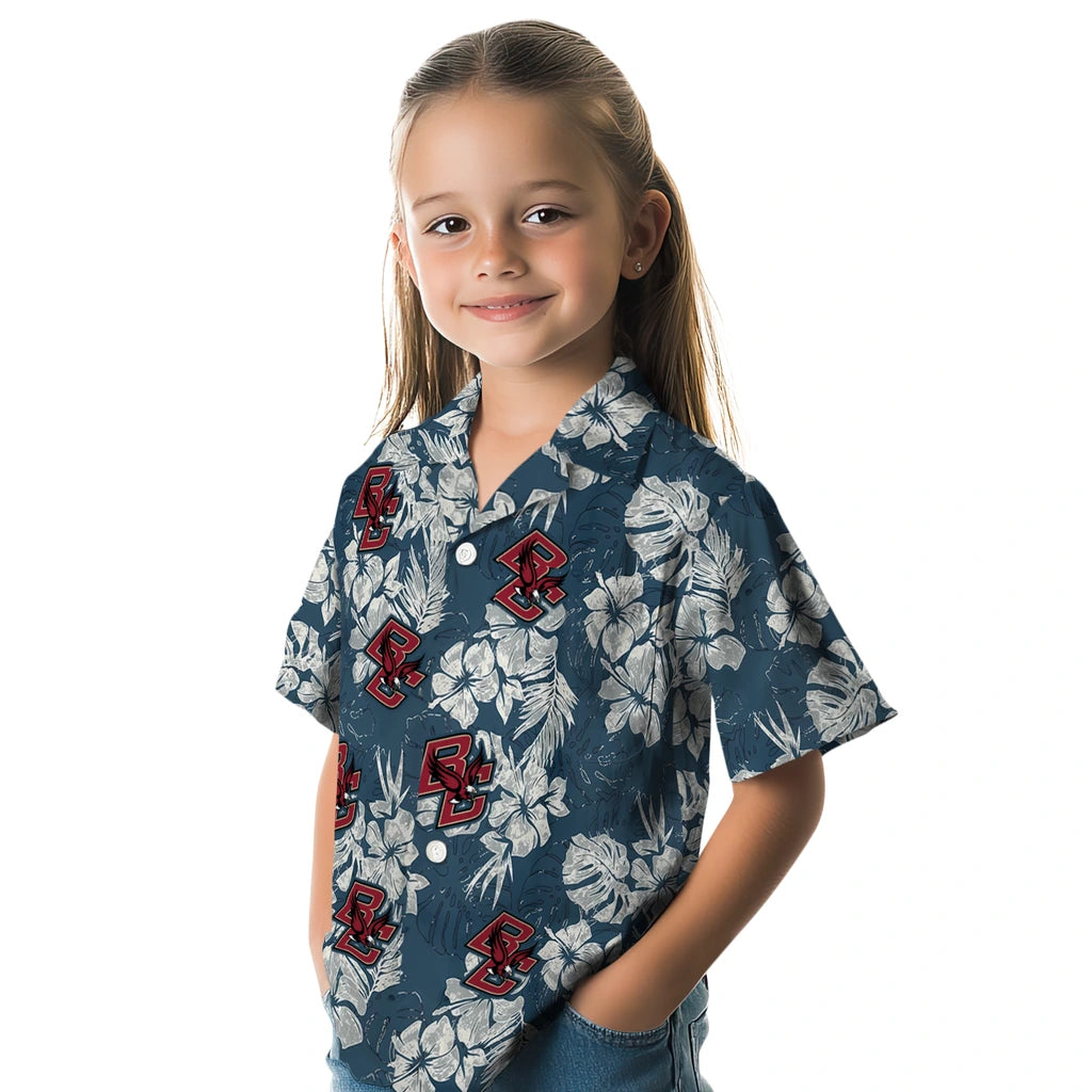 Boston College Eagles Hawaiian Shirt - Hibiscus Flowers | Moonbestprint