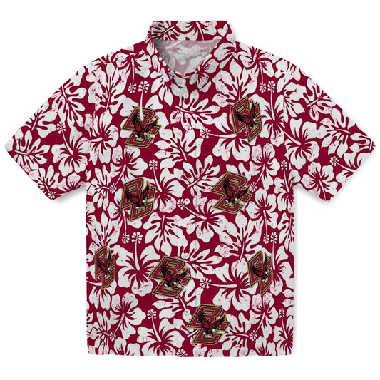 Boston College Eagles Hawaiian Shirt - Hibiscus Motif | Moonbestprint