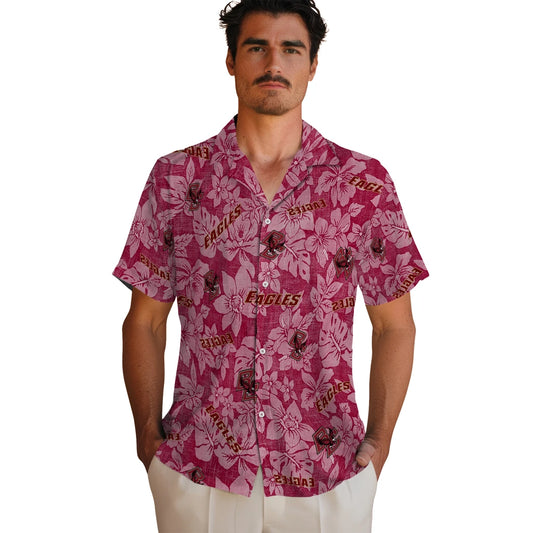 Boston College Eagles Hawaiian Shirt - Hibiscus Oasis | Moonbestprint