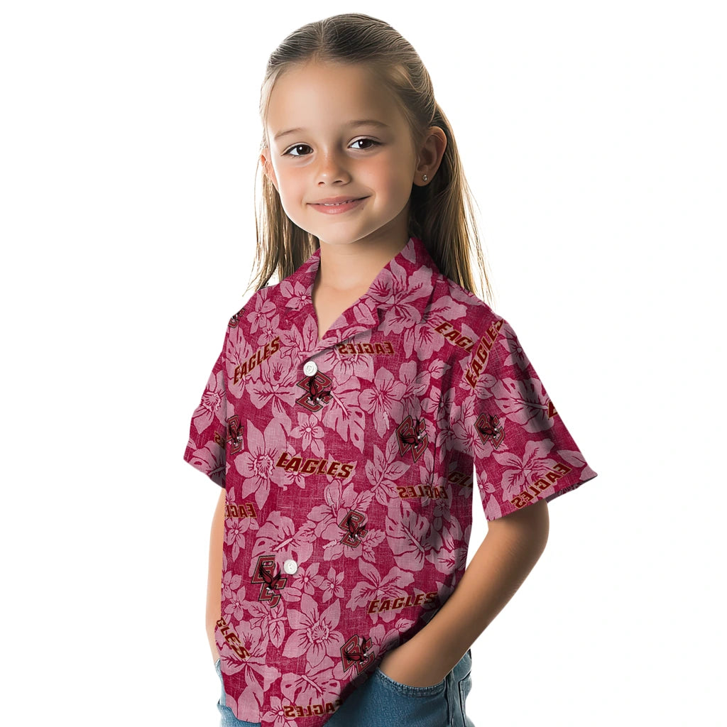 Boston College Eagles Hawaiian Shirt - Hibiscus Oasis | Moonbestprint