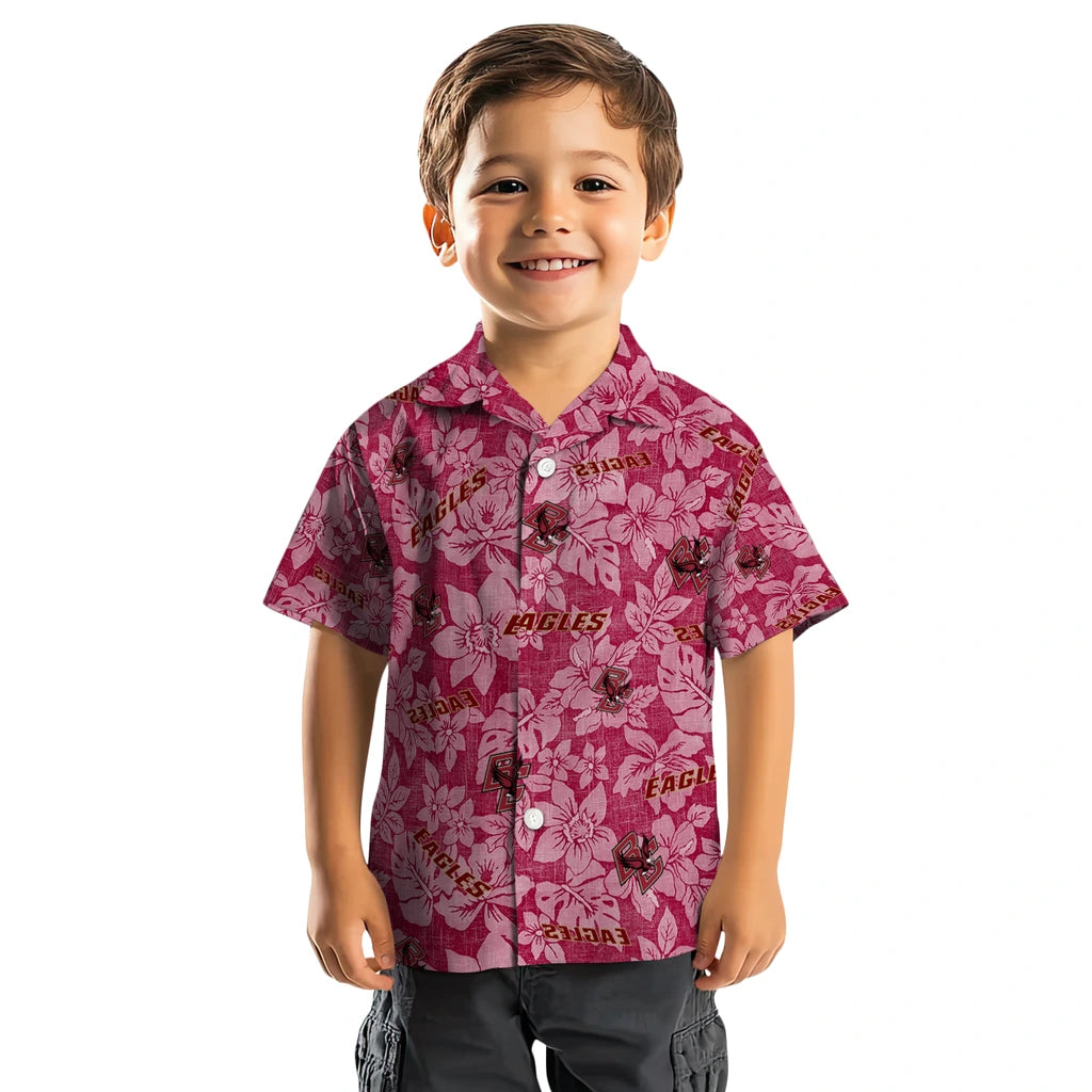Boston College Eagles Hawaiian Shirt - Hibiscus Oasis | Moonbestprint