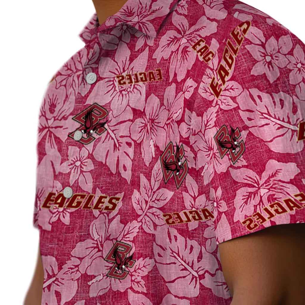 Boston College Eagles Hawaiian Shirt - Hibiscus Oasis | Moonbestprint