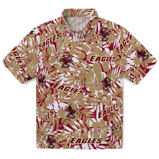Boston College Eagles Hawaiian Shirt - Hibiscus Overlay | Moonbestprint