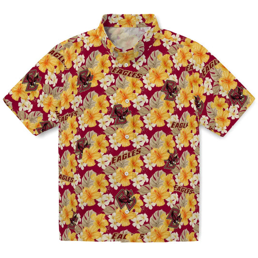 Boston College Eagles Hawaiian Shirt - Hibiscus Tropics | Moonbestprint