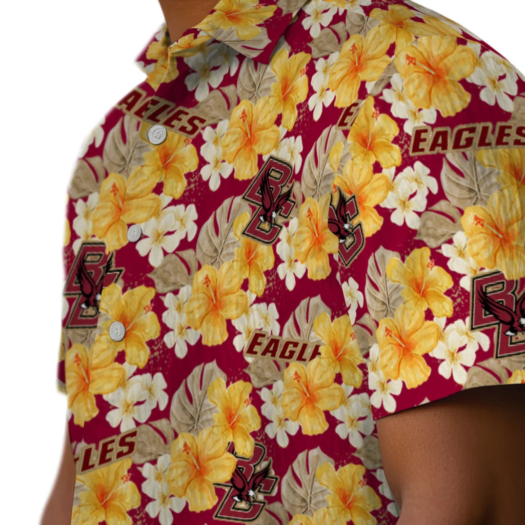 Boston College Eagles Hawaiian Shirt - Hibiscus Tropics | Moonbestprint