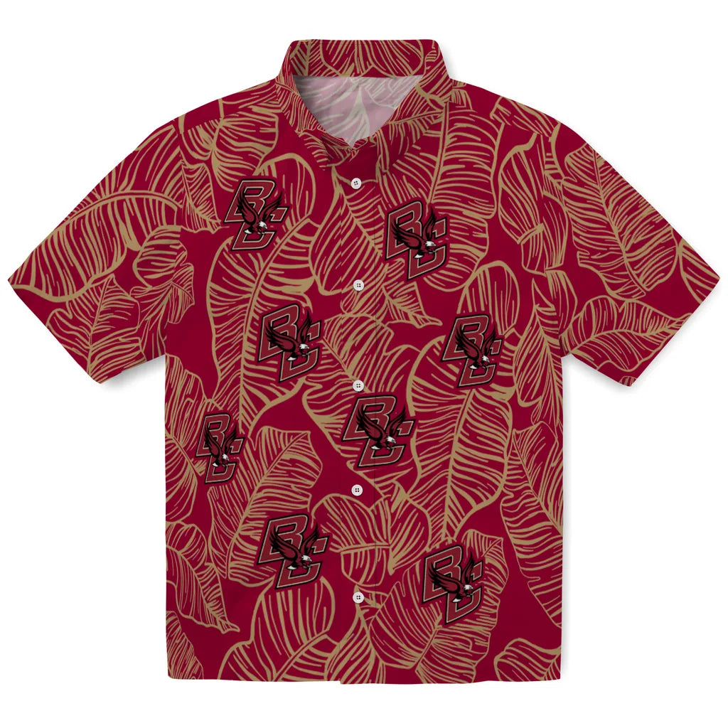 Boston College Eagles Hawaiian Shirt - Leaf Outline | Moonbestprint