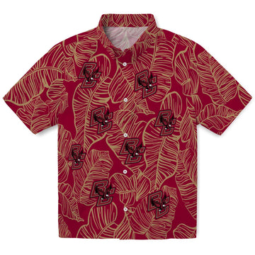 Boston College Eagles Hawaiian Shirt - Leaf Outline | Moonbestprint