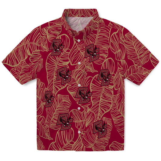 Boston College Eagles Hawaiian Shirt - Leaf Outline | Moonbestprint