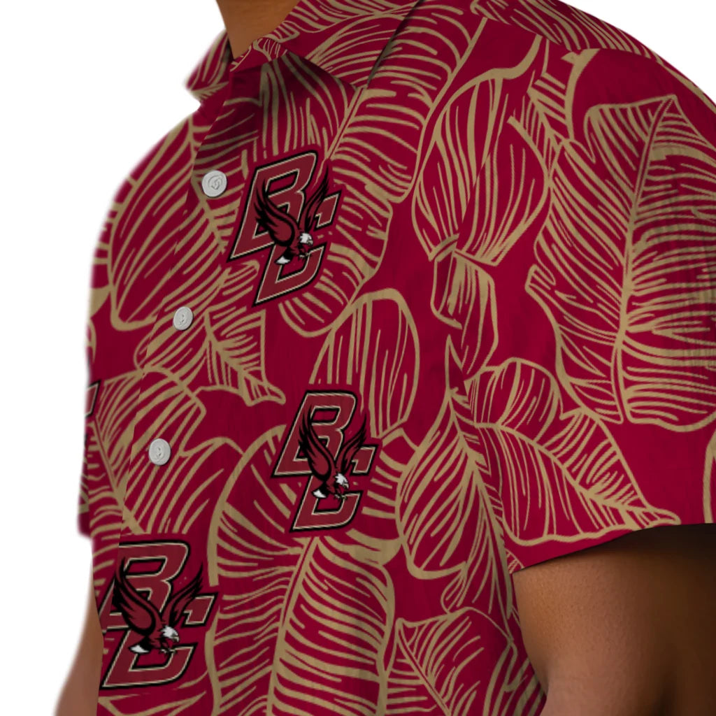 Boston College Eagles Hawaiian Shirt - Leaf Outline | Moonbestprint