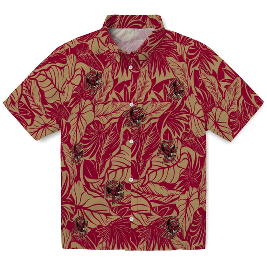 Boston College Eagles Hawaiian Shirt - Monstera Layer | Moonbestprint