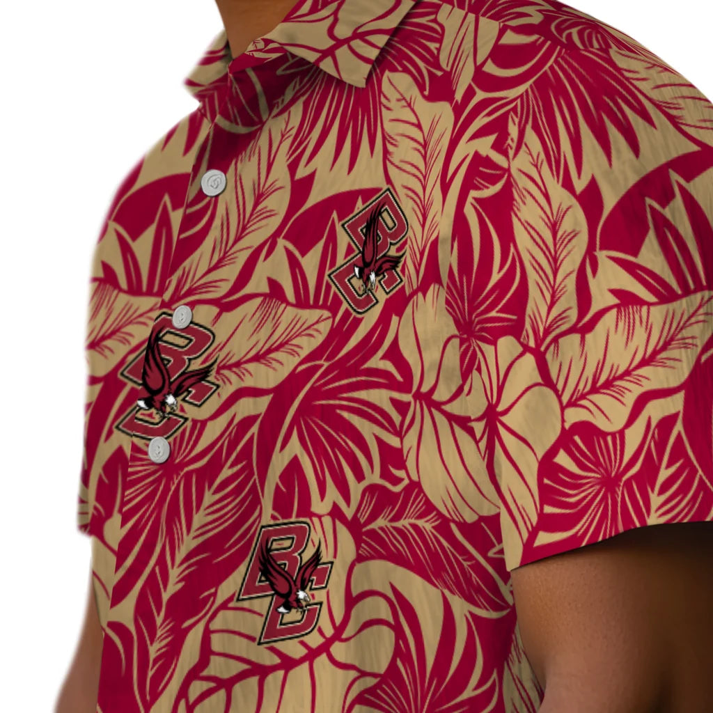 Boston College Eagles Hawaiian Shirt - Monstera Layer | Moonbestprint