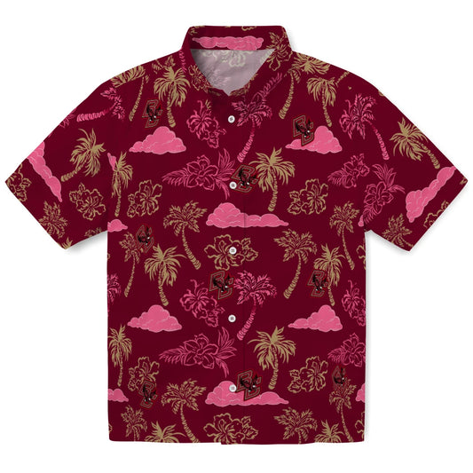 Boston College Eagles Hawaiian Shirt - Palm And Clouds | Moonbestprint
