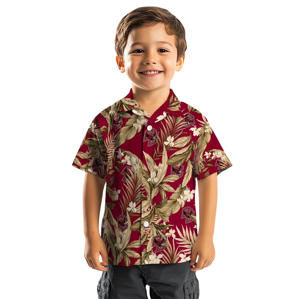 Boston College Eagles Hawaiian Shirt - Palm Leaves | Moonbestprint