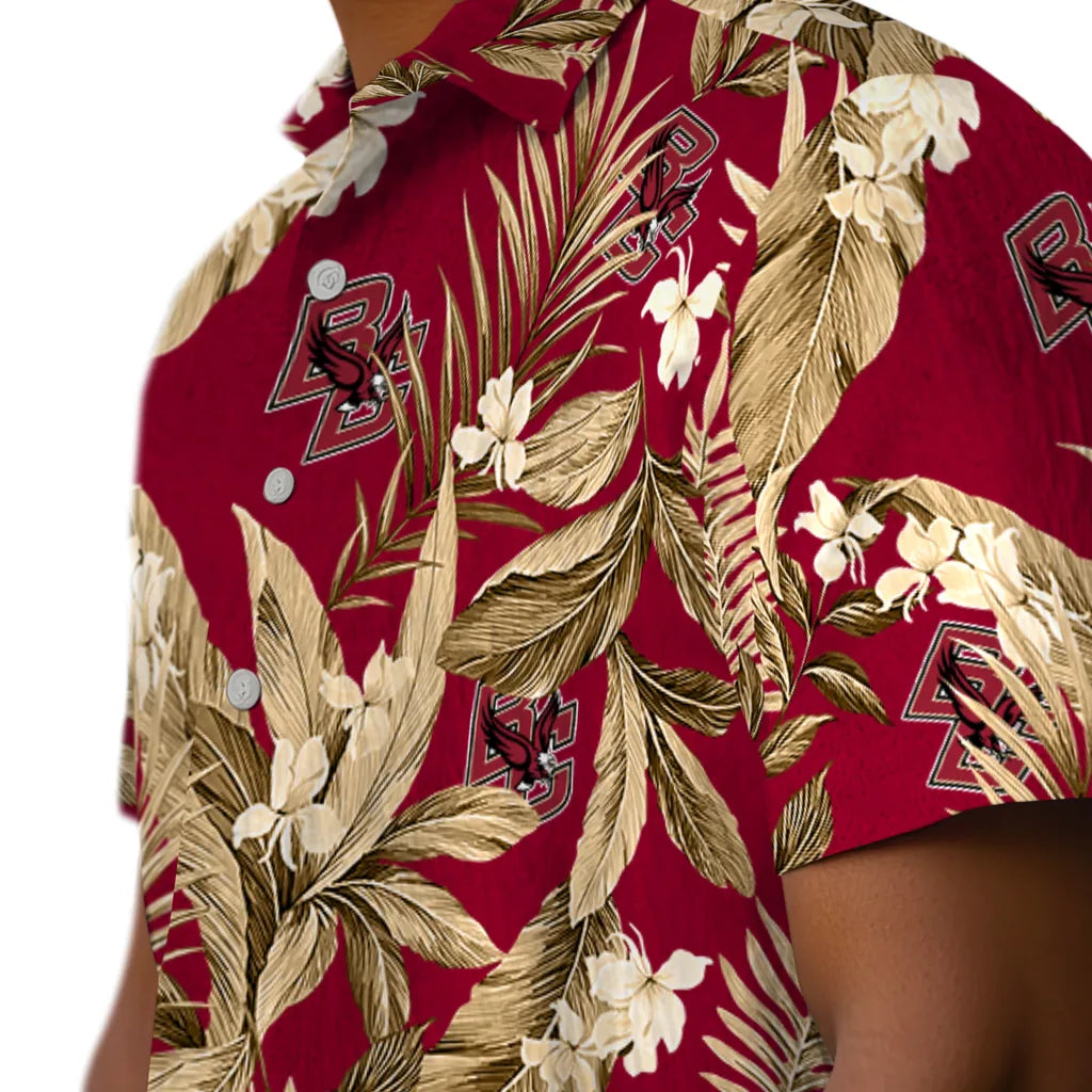 Boston College Eagles Hawaiian Shirt - Palm Leaves | Moonbestprint