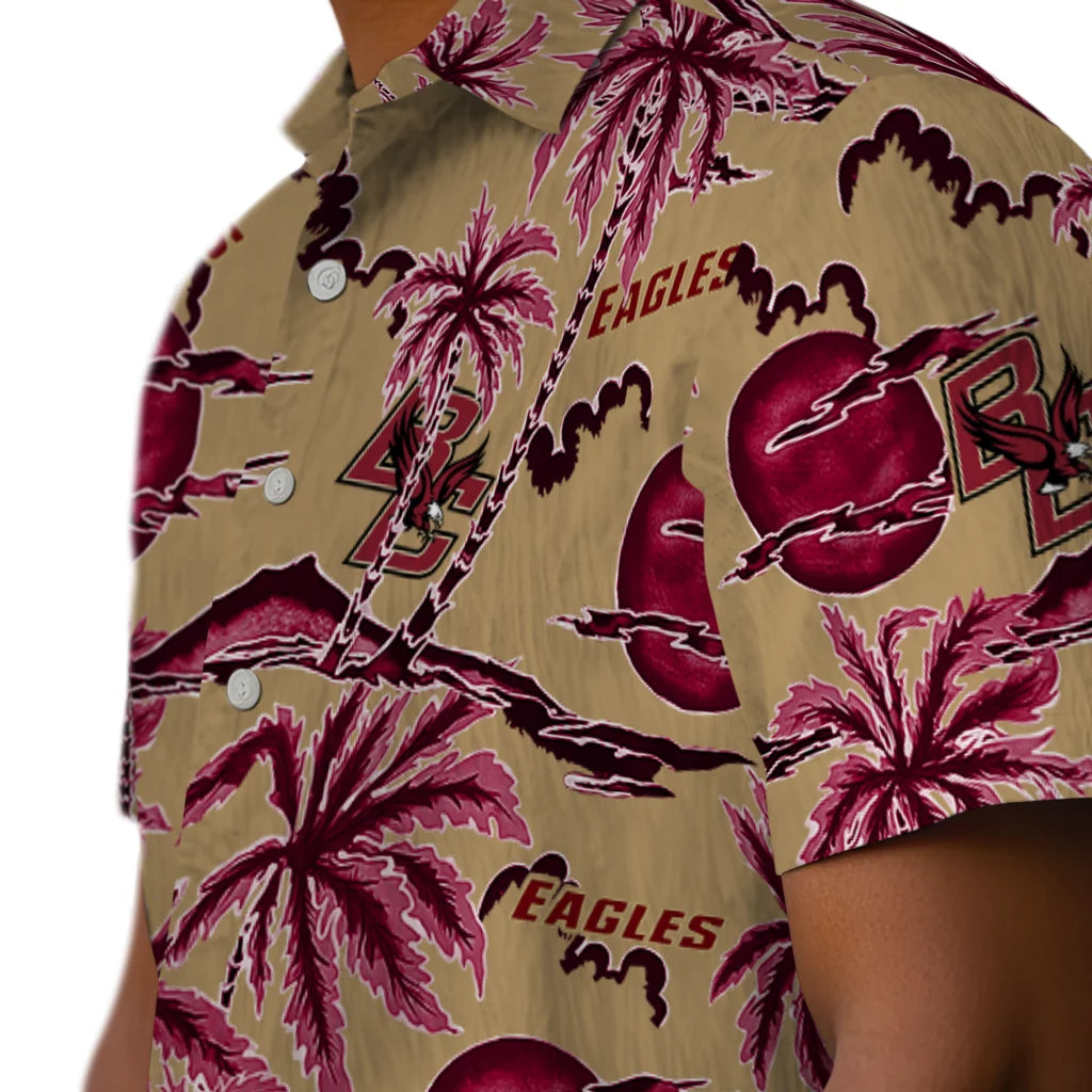 Boston College Eagles Hawaiian Shirt - Palm Sunset | Moonbestprint