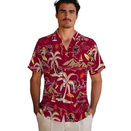 Boston College Eagles Hawaiian Shirt - Palm Tree Island | Moonbestprint