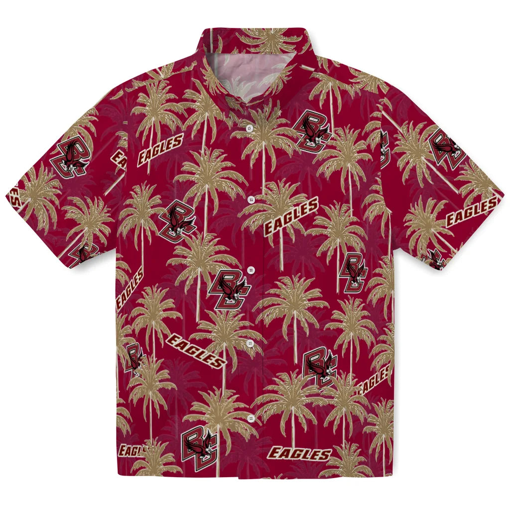 Boston College Eagles Hawaiian Shirt - Palm Tree Motif | Moonbestprint