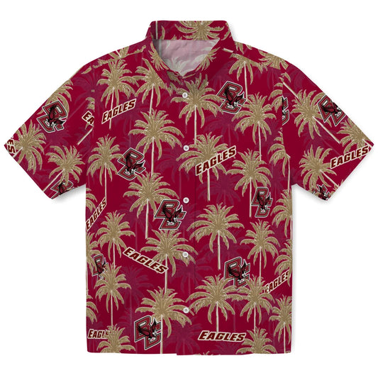 Boston College Eagles Hawaiian Shirt - Palm Tree Motif | Moonbestprint