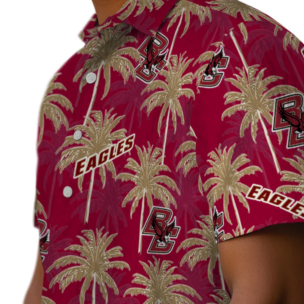 Boston College Eagles Hawaiian Shirt - Palm Tree Motif | Moonbestprint