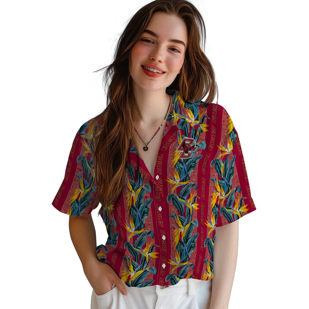 Boston College Eagles Hawaiian Shirt - Paradise Vines | Moonbestprint