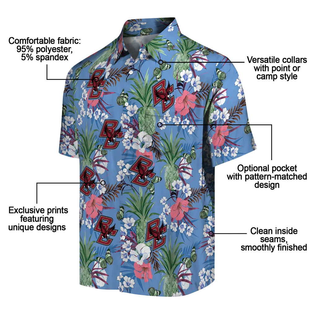 Boston College Eagles Hawaiian Shirt - Pineapple Bouquet | Moonbestprint