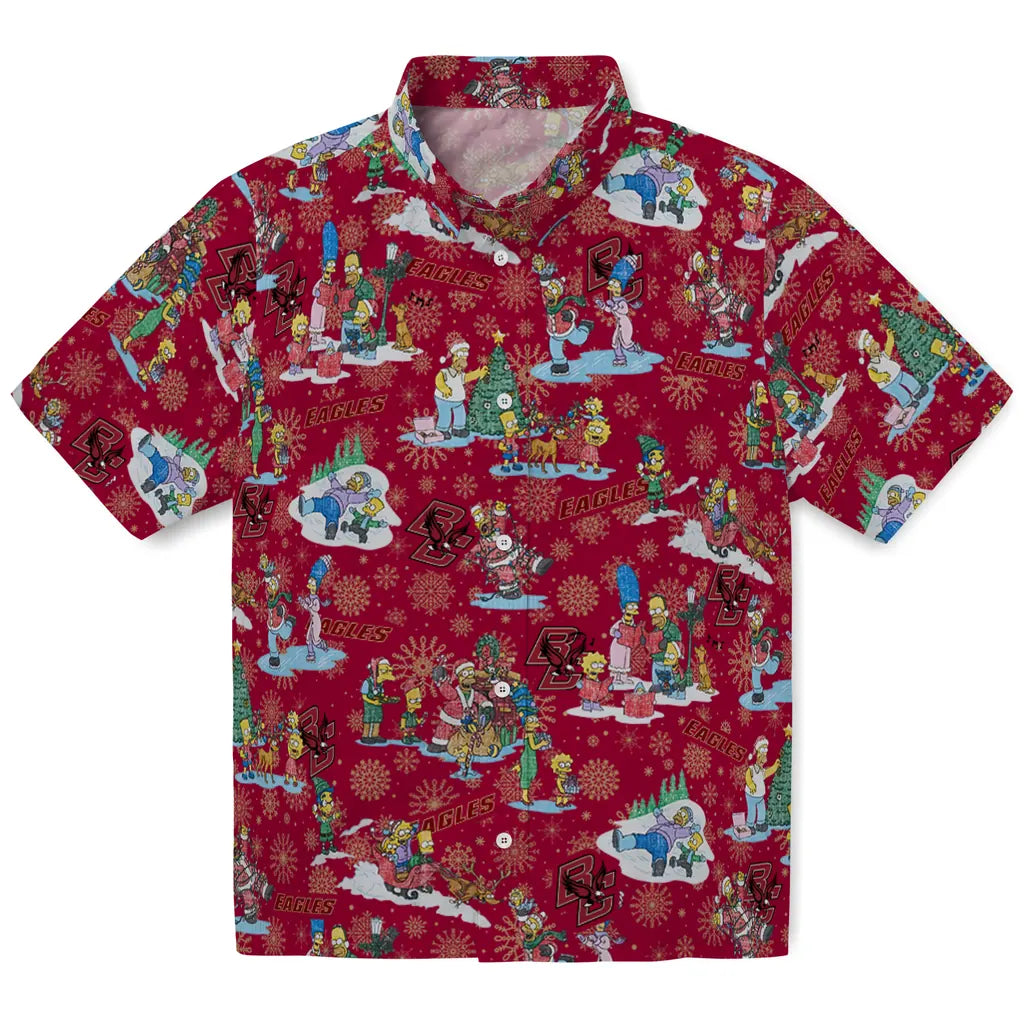 Boston College Eagles Hawaiian Shirt - Simpsons Christmas | Moonbestprint
