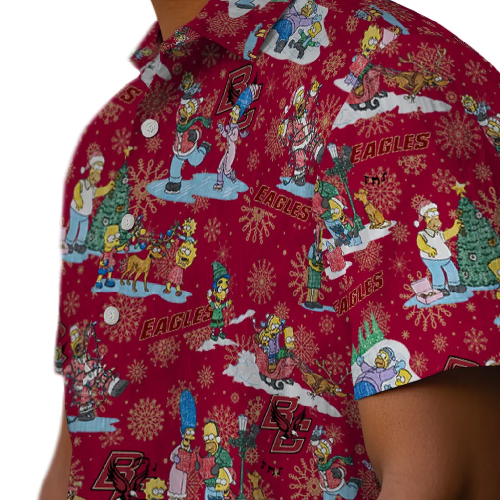 Boston College Eagles Hawaiian Shirt - Simpsons Christmas | Moonbestprint