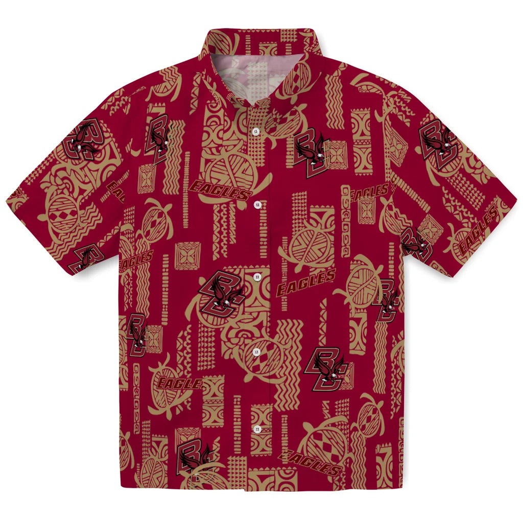 Boston College Eagles Hawaiian Shirt - Turtle Lines | Moonbestprint