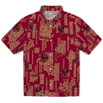 Boston College Eagles Hawaiian Shirt - Turtle Lines | Moonbestprint