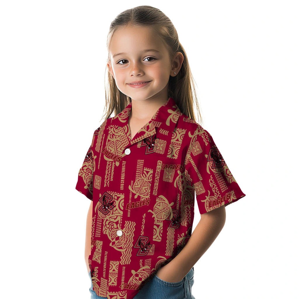 Boston College Eagles Hawaiian Shirt - Turtle Lines | Moonbestprint