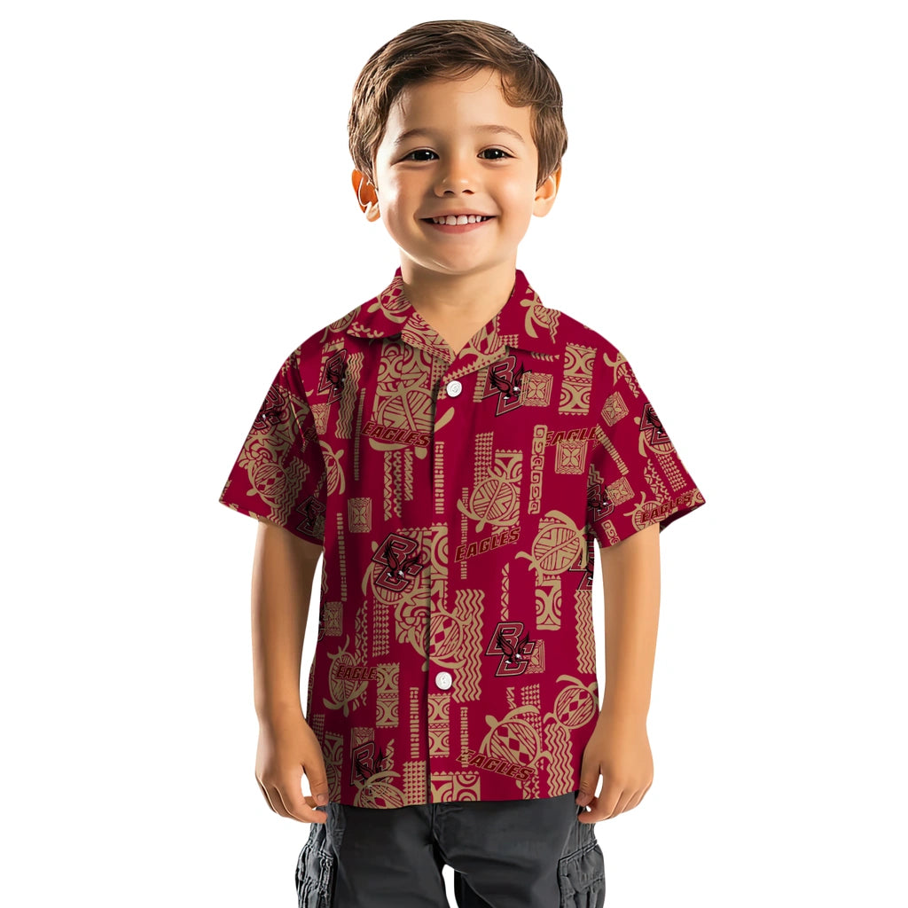 Boston College Eagles Hawaiian Shirt - Turtle Lines | Moonbestprint