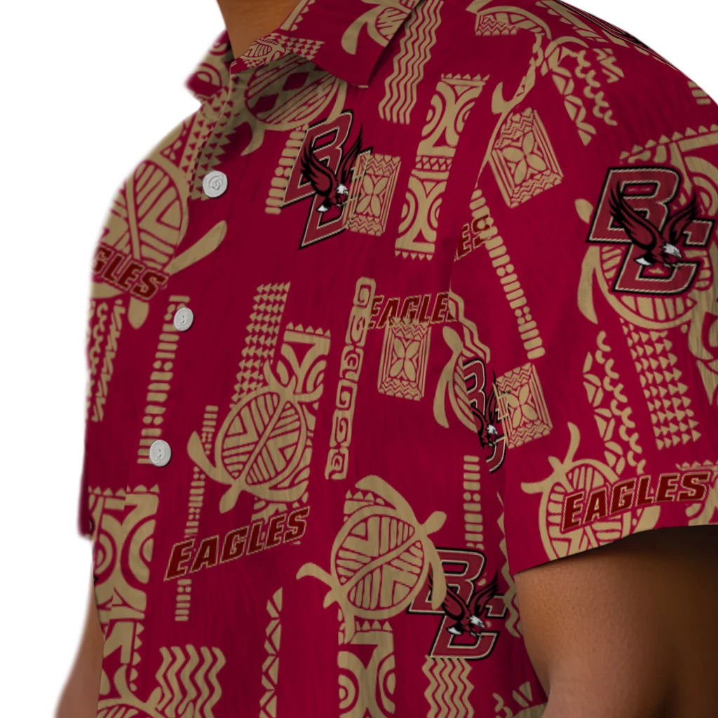 Boston College Eagles Hawaiian Shirt - Turtle Lines | Moonbestprint