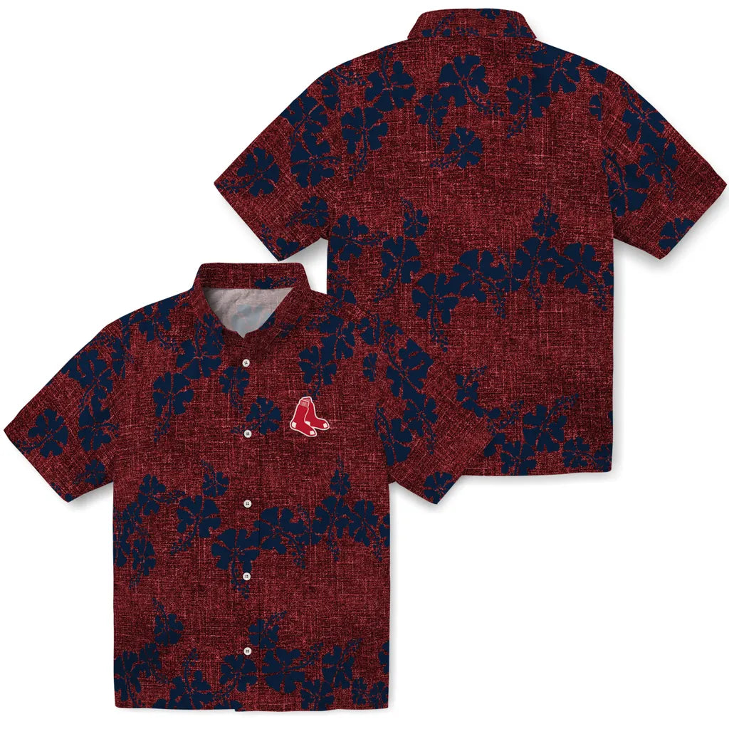 Boston Red Sox Hawaiian Shirt - 50th State Flower | Moonbestprint