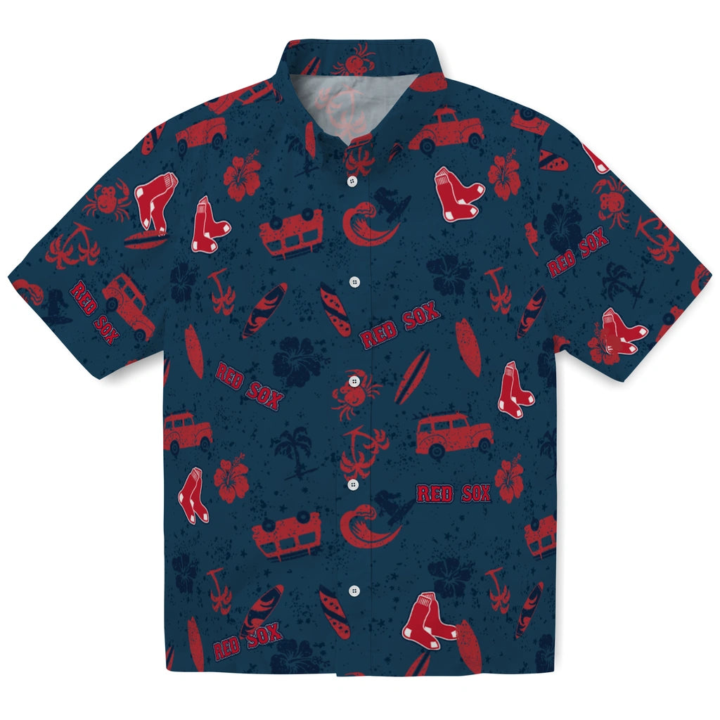 Boston Red Sox Hawaiian Shirt - Beach Vibe | Moonbestprint