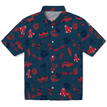 Boston Red Sox Hawaiian Shirt - Beach Vibe | Moonbestprint