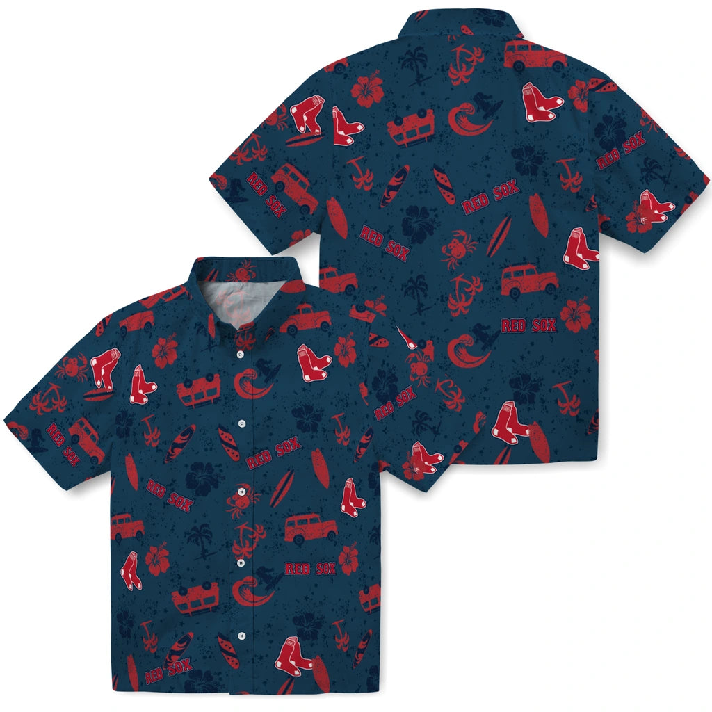 Boston Red Sox Hawaiian Shirt - Beach Vibe | Moonbestprint