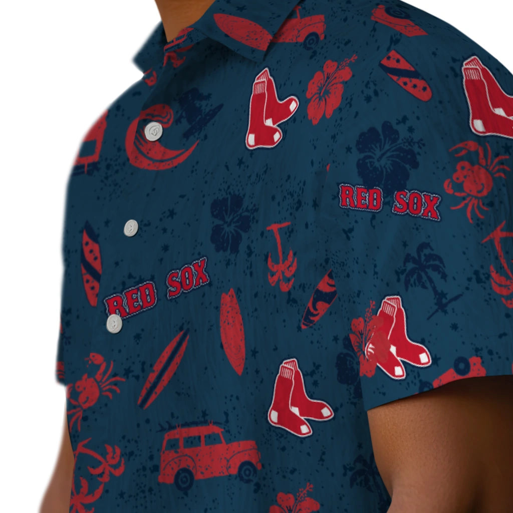 Boston Red Sox Hawaiian Shirt - Beach Vibe | Moonbestprint
