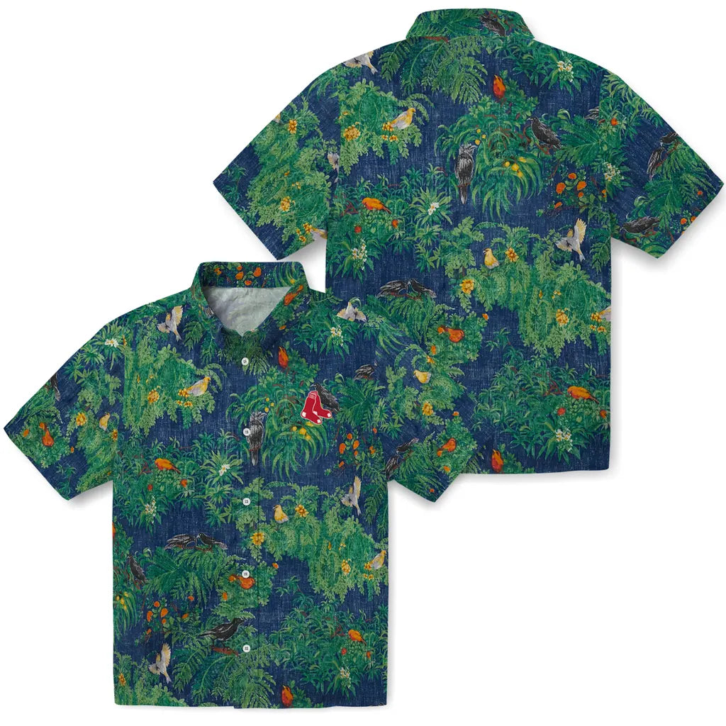Boston Red Sox Hawaiian Shirt - Bird Canopy | Moonbestprint