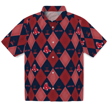 Boston Red Sox Hawaiian Shirt - Golfing Plaid | Moonbestprint