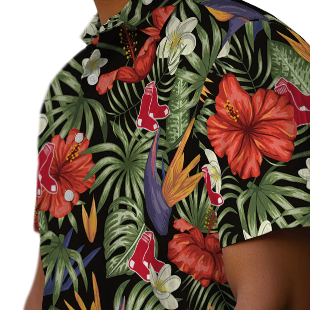 Boston Red Sox Hawaiian Shirt - Hawaii Floral Hibiscus | Moonbestprint
