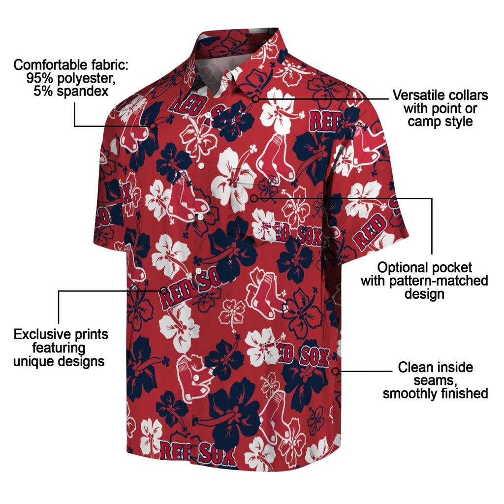 Boston Sox Hibiscus Bloom Hawaiian Shirt – Moonbestprint