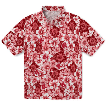 Boston Red Sox Hawaiian Shirt - Hibiscus Blooms | Moonbestprint