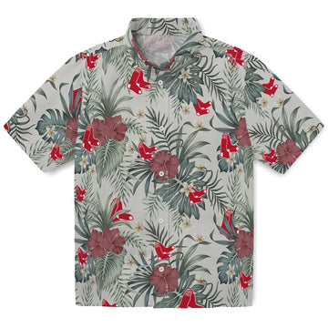 Boston Red Sox Hawaiian Shirt - Hibiscus Designs | Moonbestprint